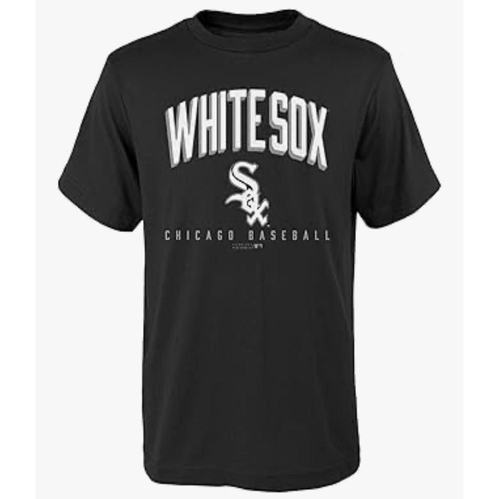 Chicago White Sox Shirt Boys Youth XL 18 Outerstuff MLB Black Short Sleeve NWT